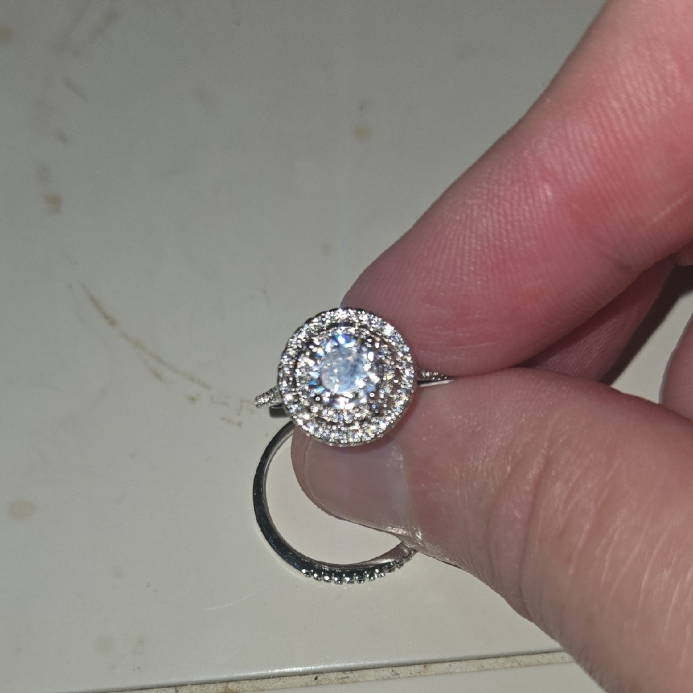 Elegant Silver Halo Ring